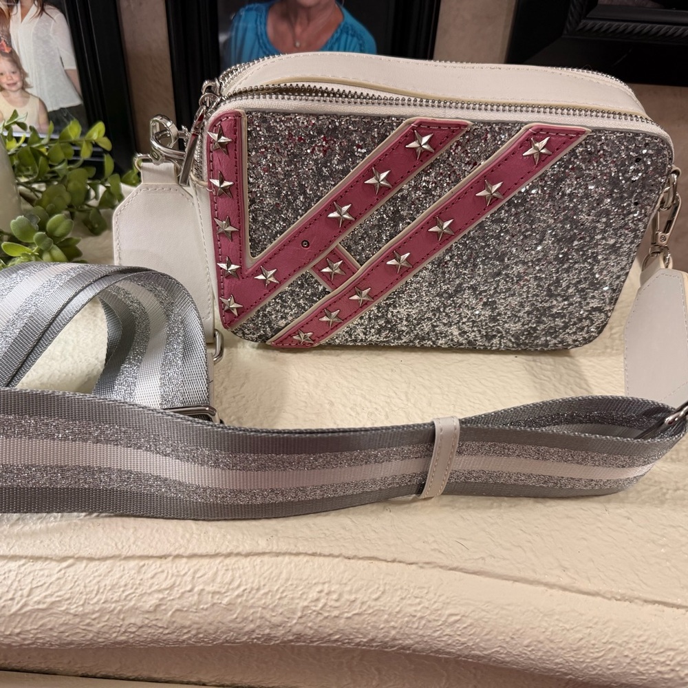 Vintage Havana Pink and Silver Crossbody Bag